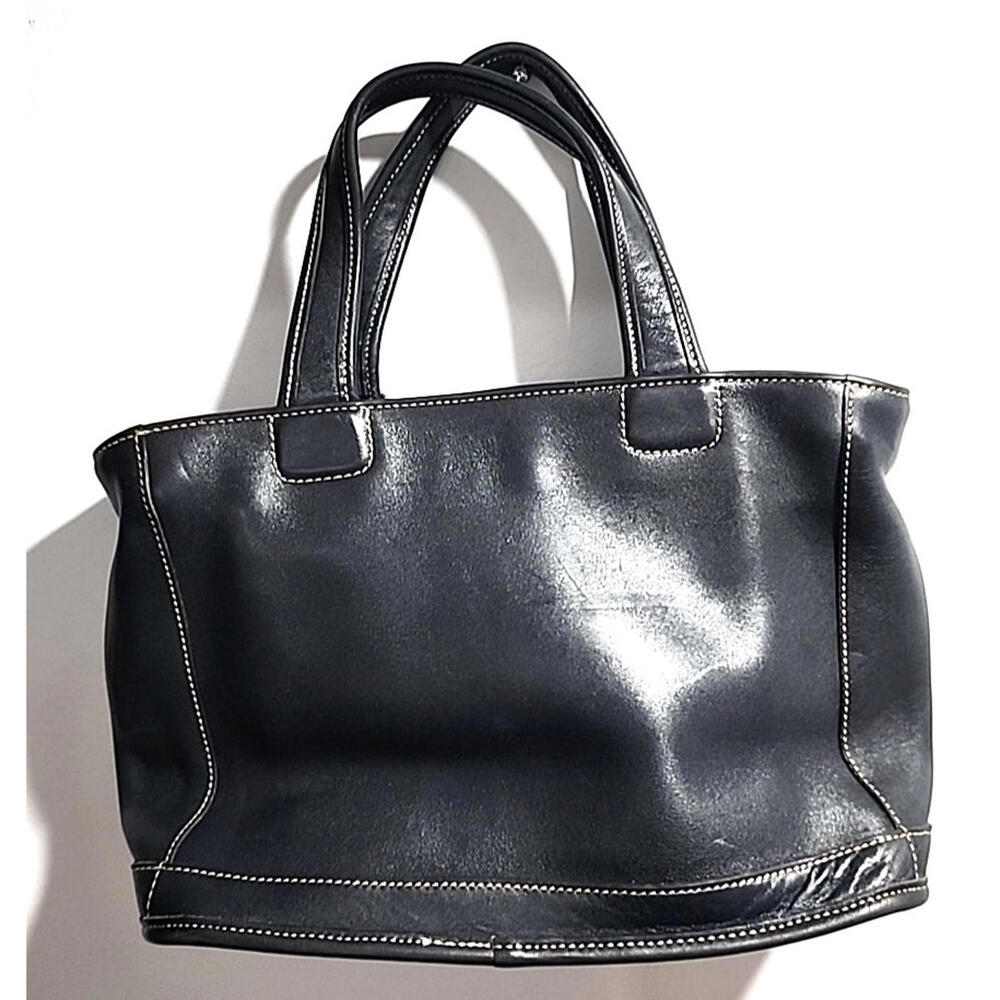 Vintage COACH 9303 Bleeker Black Leather Hand Bag Tote